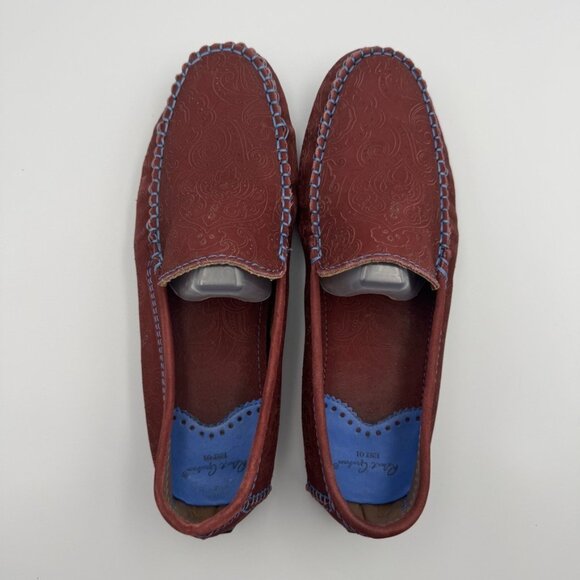 Robert Graham Verrazano Maroon Red Leather Loafer Slip On Made in Brazil Size 10 - Picture 5 of 10